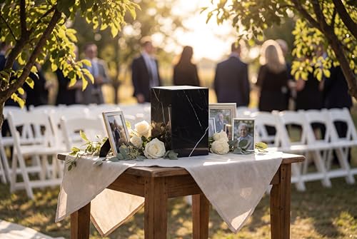 AspenStudio Genuine Marquina Marble Urn for Human Adult Cremation Ashes urn by Aspen Studio