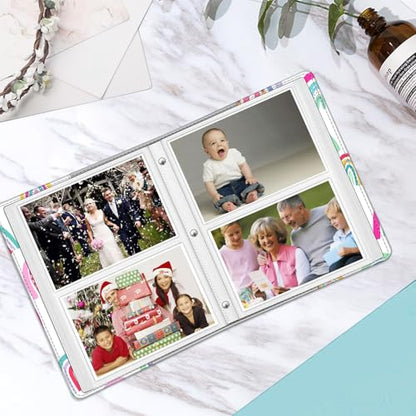 Fintie Photo Album 4x6 Photos - 112 Pockets Wallet Albums Memory Book | Vegan Leather Cover, 4X6 Picture Keepsakes, Family/Wedding/Travel Memory Book, Baby/Kids/Boys/Girls Gift, Dreamy Rainbow - color: dreamy rainbow