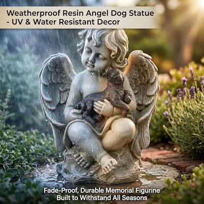 Topadorn Angel Wings Dog Memorial Statue
