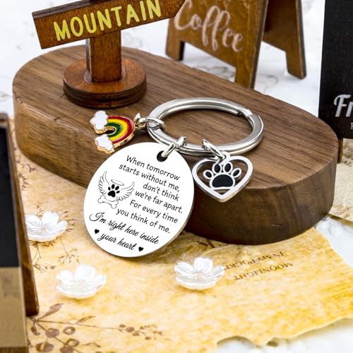Rainbow Bridge Dog Memorial Gifts for Loss of Dog Keychain | Dog Passing Away Gifts Pet Memorial Gifts for Dog Puppy Sympathy Gift for Pet Lover Owner Friends