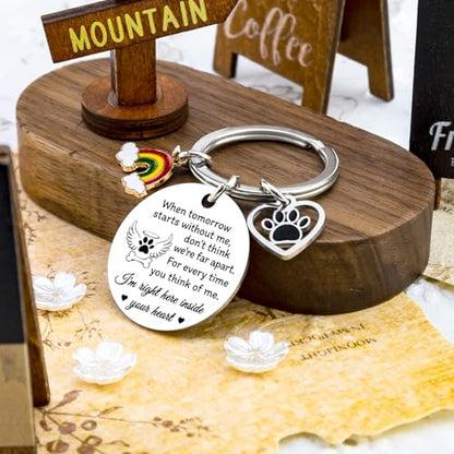 Rainbow Bridge Dog Memorial Gifts for Loss of Dog Keychain | Dog Passing Away Gifts Pet Memorial Gifts for Dog Puppy Sympathy Gift for Pet Lover Owner Friends