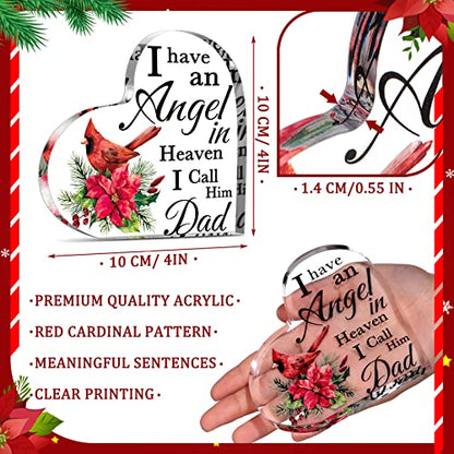 Karenhi 4 Inch Red Cardinal Memorial Gift Dad, Angel Heaven Sympathy - size: 4 Inch, style: Dad