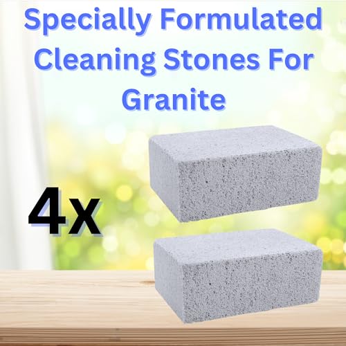 Magic Headstone Cleaning Stones - Granite Headdstone Cleaning Kit for Cemetery Memorial Stones - Headstone Cleaner for Graves - 4 Pack