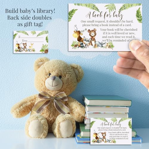 Baby Shower Invites Gender Neutral – Watercolor Woodland Baby Shower Invitation Bundle with Diaper Raffle Tickets, Book Request Cards & Envelopes. Set of 20 5X7 Woodland Creatures Invitation Kit Sets for Boy or Girl - style: Woodland Creatures