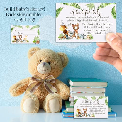 Baby Shower Invites Gender Neutral – Watercolor Woodland Baby Shower Invitation Bundle with Diaper Raffle Tickets, Book Request Cards & Envelopes. Set of 20 5X7 Woodland Creatures Invitation Kit Sets for Boy or Girl - style: Woodland Creatures