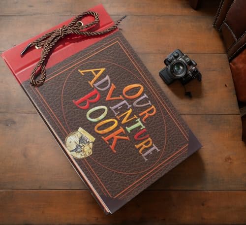 Scrapbook Photo Album,Our Adventure Book, Embossed Words Hard Cover Movie Up Travel Scrapbook for Anniversary, Wedding, Travelling, Baby Shower, etc (Adventure Book) - color: Adventure