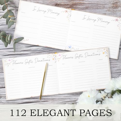 Funeral Guest Book for Memorial Service, Celebration of Life Guest Book - style: in loving memory
