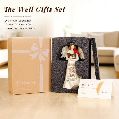 Cardinal Gifts for Women Angel Cardinal Figurine Decor Memorial Sympathy Gifts for Loss of Loved One Book Design Angel with Cardinal - style: Book Design Angel with Cardinal