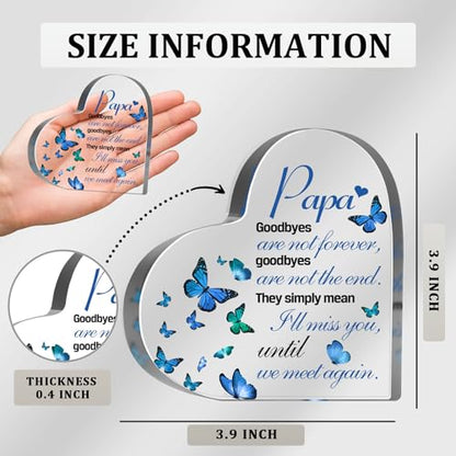 Sympathy Gifts for Loss of Loved One, Memorial Gifts for Loss of Grandpa, In Memory of Papa Plaque, Bereavement Condolences Grief Gifts, Funeral Remembrance Decor Ornament Sign - style: Papa