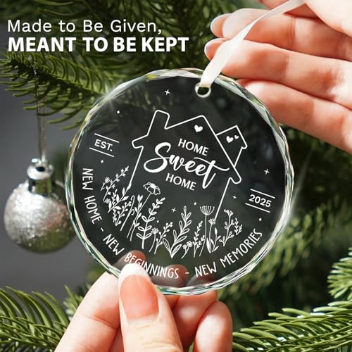 ZAGKOO New Home Ornament 2025, First House Ornament - New Home Gift Ideas - Best Housewarming Gifts 2025 - House Warming Gifts for Owners, Couples, Men, Women - Our First Christmas Glass Keepsake - color: Home Glass 2025