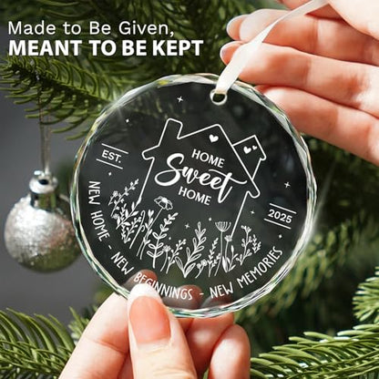 ZAGKOO New Home Ornament 2025, First House Ornament - New Home Gift Ideas - Best Housewarming Gifts 2025 - House Warming Gifts for Owners, Couples, Men, Women - Our First Christmas Glass Keepsake - color: Home Glass 2025