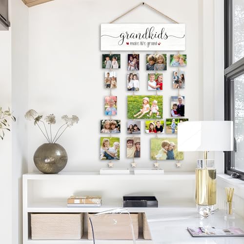 Birthday Gifts for Grandma From Grandkids,New Grandma Gifts | First Time New Grandma Picture Photo Frame,Grandkids Make Life Grand Grandma’s Brag Board,Grandparents Gifts - color: Grandkids