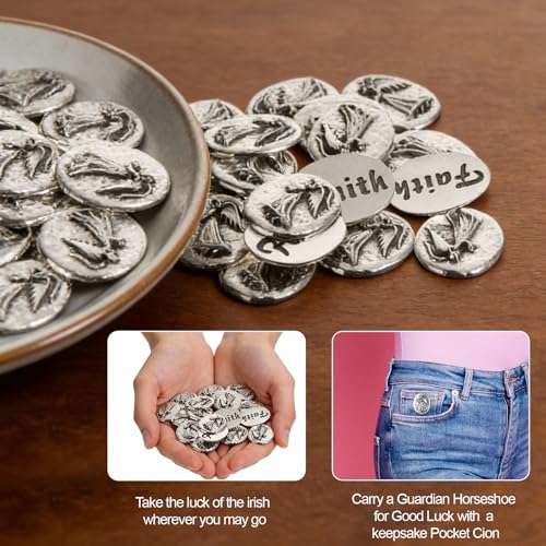 RoundFunny 24 Pcs Angel Faith Pocket Token Coin Spirit Guardian Angel Token Good Luck Pocket Coin Lucky Coins Christian Gifts for Family Friends Party Favor