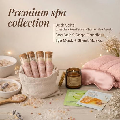 Opulent Self Care Spa Gift Box for Women - Thoughtful Get Well Gift - color: Pink Sand