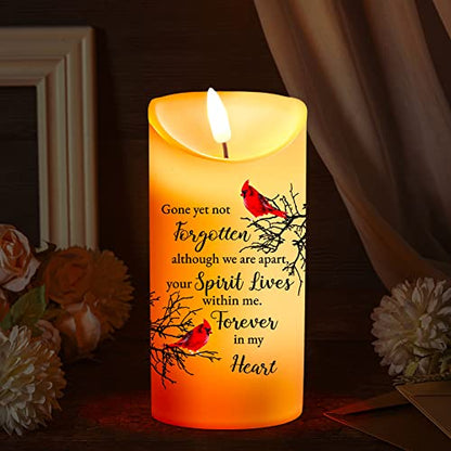 Gerrii Flameless Cardinal Memorial Sympathy Candle LED Battery,Bird Style | Sympathy Gift Loss of Loved One, Cardinal Quote Prayer Candle Flameless LED Battery Safe, Bereavement Remembrance Light - style: Bird Style