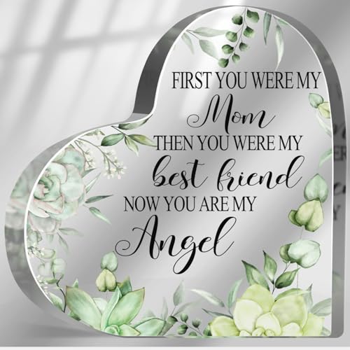 Sympathy Memorial Gifts for Loss of Mother, Loss of Mom Sympathy Gifts, Bereavement Condolences Grief Gifts, Remembrance Plaque for Loss Mom, Funeral Memorial Decor Sign - color: Mom Angel