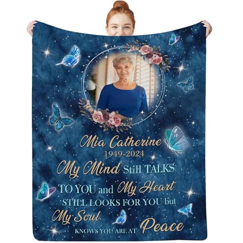 Artsadd Personalized Memorial Blanket with Pictures in Loving Memory Gift Custom Photo Blanket for Loss of Dad Mom Grandma Grandpa Son Daughter, Sympathy Gift, Remembrance Gift, Memory Gifts - color: Memorial Blanket-11