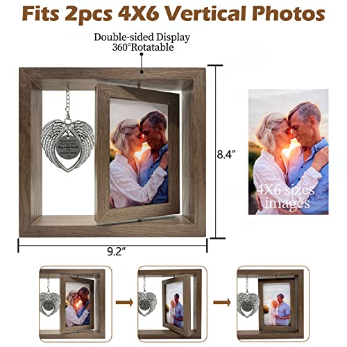 Memorial Picture Frame 4X6, Sympathy Photo Frame for Loss of Loved One Gifts, Bereavement Frame for Picture with Angel Wings, Condolence Remembrance Grieving Gifts for Loss of Mom Dad - size: Sympathy Photo Frame