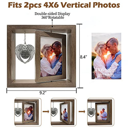 Memorial Picture Frame 4X6, Sympathy Photo Frame for Loss of Loved One Gifts, Bereavement Frame for Picture with Angel Wings, Condolence Remembrance Grieving Gifts for Loss of Mom Dad - size: Sympathy Photo Frame