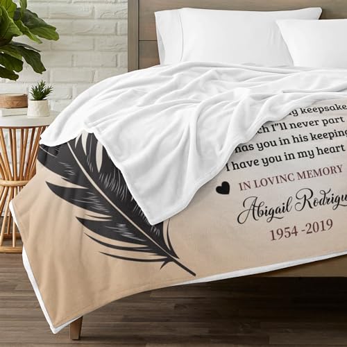 Custom Memorial Blanket with Picture Personalized Sympathy Remembrance Condolences Bereavement Gifts Sympathy Gifts for Loss of Loved One Mother Dad Grandma Grandpa Sister Daughter Friend - color: Design9