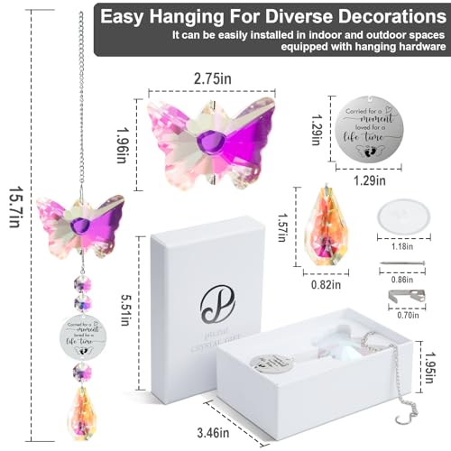 Butterfly Suncatcher Memorial Sympathy Gifts for stillbirth Infant,Baby Pregnancy Loss, Miscarriage Keepsake Gifts for Mothers Dad Mom Parent - color: Angle Baby