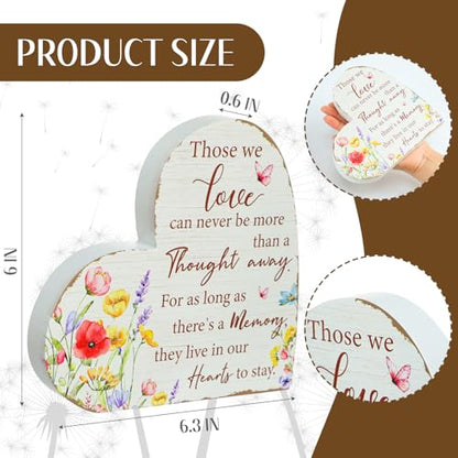 Yookeer Sympathy Gift Memorial Heart Present for Loss of Loved One Bereavement Gift Bereavement Sign Grieving Decorative Plaque for Loss of Deceased Father Mother Son Brother Condolence (Wildflower) - style: Wildflower