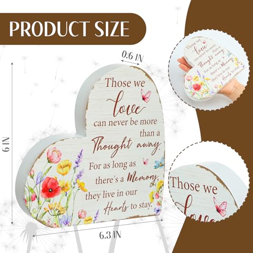 Yookeer Sympathy Gift Memorial Heart Present for Loss of Loved One Bereavement Gift Bereavement Sign Grieving Decorative Plaque for Loss of Deceased Father Mother Son Brother Condolence (Wildflower) - style: Wildflower