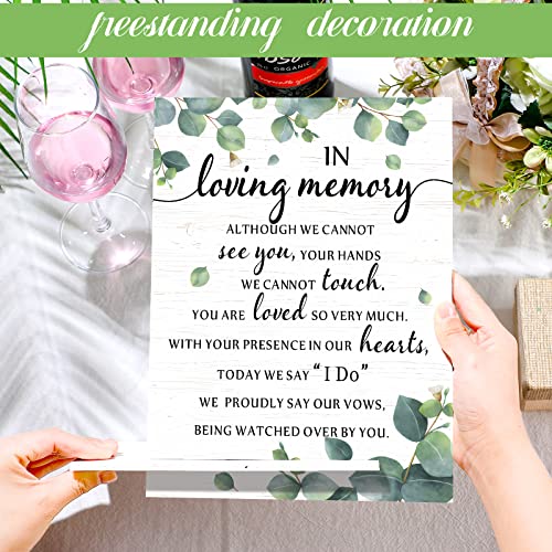 Chunful in Loving Memory Wedding Memorial Table Sign for Wedding,Eucalyptus - style: Fresh