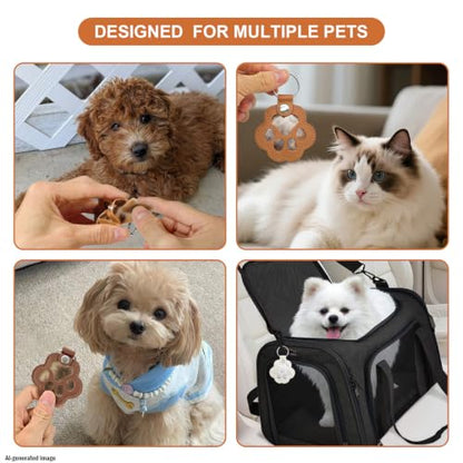 Pet Hair Keepsake Keychain 3 Pack, Dog Fur Keepsake Paw Shaped Leather Holder, Clear Memorial Keyring for Cat & Dog Hair, Pet Loss Gift