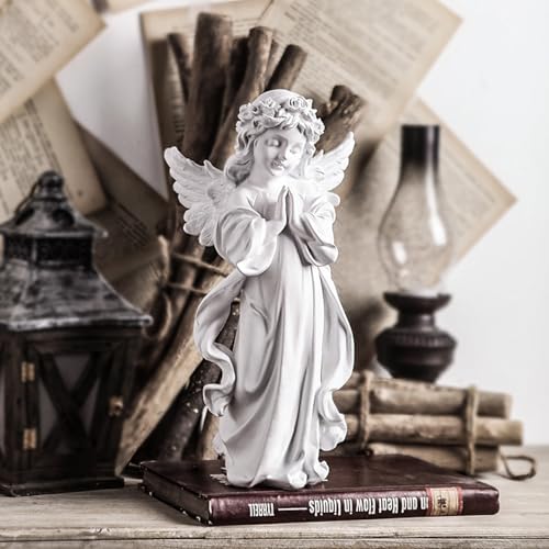 Guardian Angel Gifts - Set of 6 White Resin Memorial Angel Figures