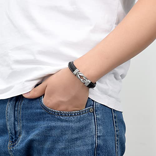 shajwo Infinity Cremation Bracelet for Ashes for Men - color: Silver-22cm
