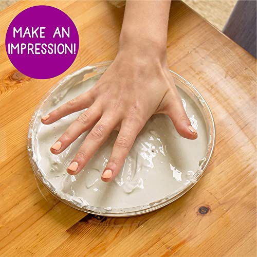 Creative Roots Paint Your Own Stepping Stone Kit, Handprint | DIY Garden Stepping Stone Activity, Arts and Crafts Project for Kids, Includes Pre-Cast Ceramic and Paints - style: Handprint