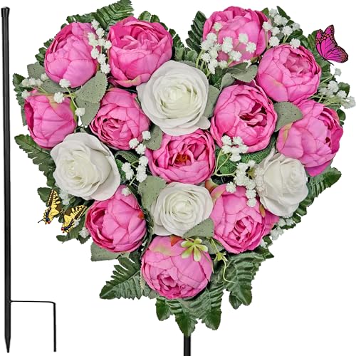 Cemetery Wreaths for Grave Decoration, Headstone Wreath with Gravestone Flower