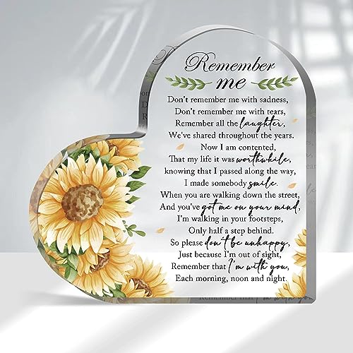 Sympathy Gifts, Acrylic Heart Shape Memorial Paperweight Remembrance Decorations for Loss of Loved One Loss of Grandmother Father Table Remembrance Gifts Bereavement Gift - style: 022