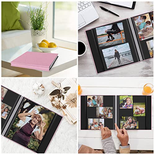 Zesthouse Photo Album Self Adhesive Pages, 60 Pages Magnetic Scrapbook Albums with Sticky Page, Photos Album Holds 8x10 & 5X7 & 4x6 & 6x8 & 3x5, Large Picture Book Ideal Gift for Family Wedding Baby - color: Pink, size: 11"x10.6"/Black 60 Pages
