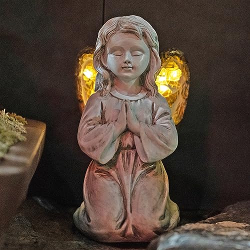 Rezpuao Outdoor Decor - Angel Statue, Solar Powered, Praying Angel for Patio, Lawn, Porch - color: Angel Garden Statue 04