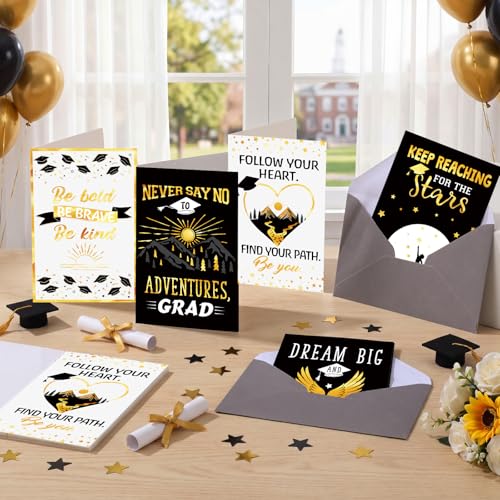 Eaasty 50 Set Inspirational Graduation Greeting Cards with Envelope Sticker - style: Inspirational Graduation