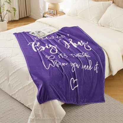 Thinking of You Gifts for Women Men – Get Well Blanket 50x60 Inch, Purple Flannel Comfort Hug Blanket, Sympathy Throw for After Surgery, Chemo, Illness, Recovery - color: Get Well-purple