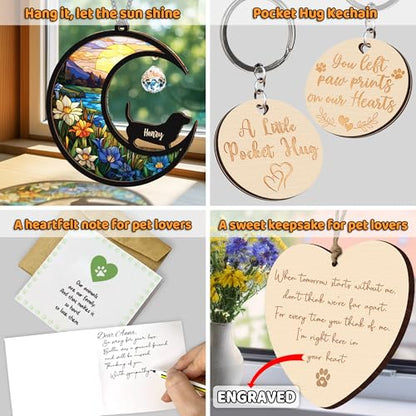 Personalized Dog Memorial Gift Suncatcher, Engraved Pet Memorial Ornament, Pet Sympathy Keychain, Loss of Animal Card, Rainbow Bridge Dog Loss Gift, Bereavement Suncatcher Window Hanging - color: 00. Custom #0