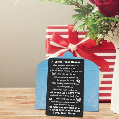 ENGZHI Loss of Sister Memorial Gifts, A Letter from Sister In Heaven Card - style: Memorial Sister