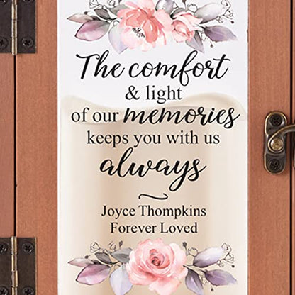 Let's Make Memories Personalized Memorial Lantern - Sympathy - Condolences - in Memory - LED Candle - Automatic Timer - Wood/Metal - Comfort & Light - style: Comfort & Light