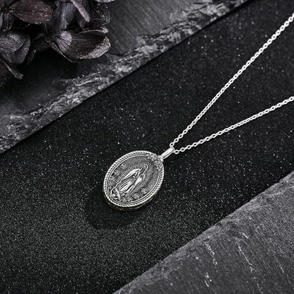 YAFEINI Virgen De Guadalupe Necklace 925 Sterling Silver Mother Mary Necklace Virgencita Jewelry Thanksgiving Day Gifts for Women - style: Guadalupe Urn