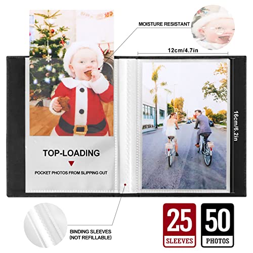 Ywlake Photo Album 4x6 50 Pockets 2 Packs, Small Mini Capacity Linen Photo Album Bulk Sets, Each Pack Holds 50 Top Loader Vertical Only Picture for Kids Boy Girls Grey - color: Grey, size: 50 Pockets/2PK