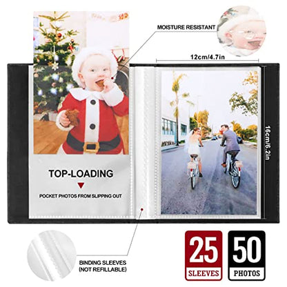 Ywlake Photo Album 4x6 50 Pockets 2 Packs, Small Mini Capacity Linen Photo Album Bulk Sets, Each Pack Holds 50 Top Loader Vertical Only Picture for Kids Boy Girls Grey - color: Grey, size: 50 Pockets/2PK