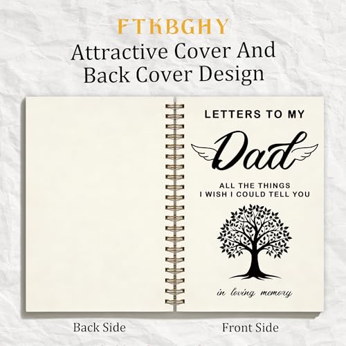 FTKBGHY Memorial Gifts for Loss of Dad Grief Journal Notebook, Sympathy Notebooks Gifts for Loss of Father, Remembrance Bereavement Gift, Letters to My Dad Journal, 5.5x8.3 Inch - color: Colour-2