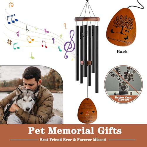 Sympathy Wind Chimes - Deep Tone Memorial Gift for Loss of Loved Ones, Mom, Dad, Husband, Wife, Grandma, Grandfather. Ideal for Outdoor, Garden, Patio, Yard & Home Decor (25.5 Inch)