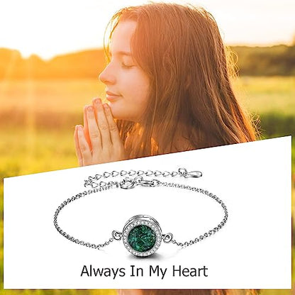 Sunflower/Tree of Life Urn Bracelet for Ashes 925 Sterling Silver Sunflower/Tree of Life Cremation Keepsake Pendant Locket Bracelet for Women Mom - style: Turquoise Urn Bracelet