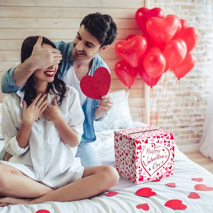 Hxezoc Valentine Card Box Favors Post Box Happy Valentines Day Cardboard Box for Kids Classroom, Valentine's Day, Baby Showers, Anniversary, Birthday Party Favors, Table Centerpiece Decorations - style: Valentines
