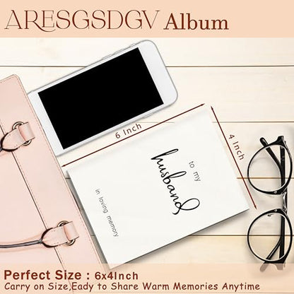 Memorial Photo Album 4x6 18 Pockets Photos, Memorial Gifts for Loss of Husband, Loss of Husband Sympathy Gift, Grief Bereavement Gifts Small Mini Photo Album Hold 36 Pictures Book - color: To Husband