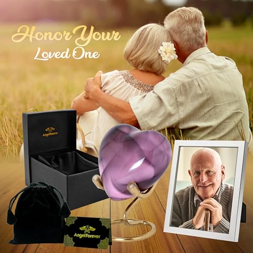 Heart Urn with Stand & Box Keepsake Urn for Human Ashes Mini Cremation Urn for Men & Women (Baby Pink) - color: Baby Pink